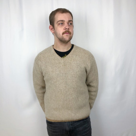 1960s Beige ‘McGregor’ V-Neck Jumper. UK Medium