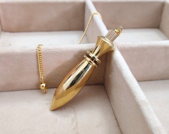 Brass Metal Pendulum Divination Tools for Energy Healing, Classic Cone with Dome Golden Dowsing Pendulum, Metaphysical Gift