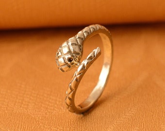 Gold Serpent Ring: Gothic Open Snake Jewelry