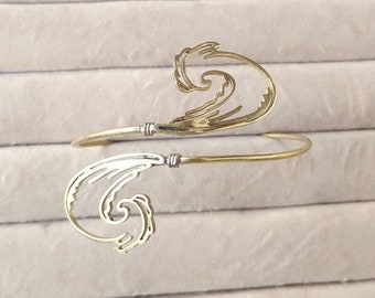 Bracciale in ottone fatto a mano: bracciale a onda martellata