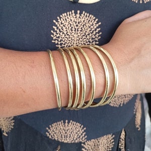 Classic Bangle Bracelet Gold Slip-on Bangle for Women Plain Bangle Classic Slip On Bangle, Tarnish Free Stackable Bangles Stacking Bangle