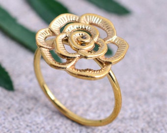 Flower Ring,Minimalist Ring,Beautiful Floral Brass Ring,Boho Rings,Vintage Rings,Rings For Women,Personalized Gift,Promise Ring