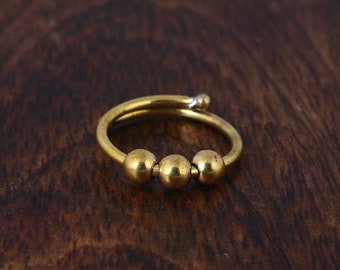 Brass Fidget Ring: Adjustable Spinner, Anxiety Relief
