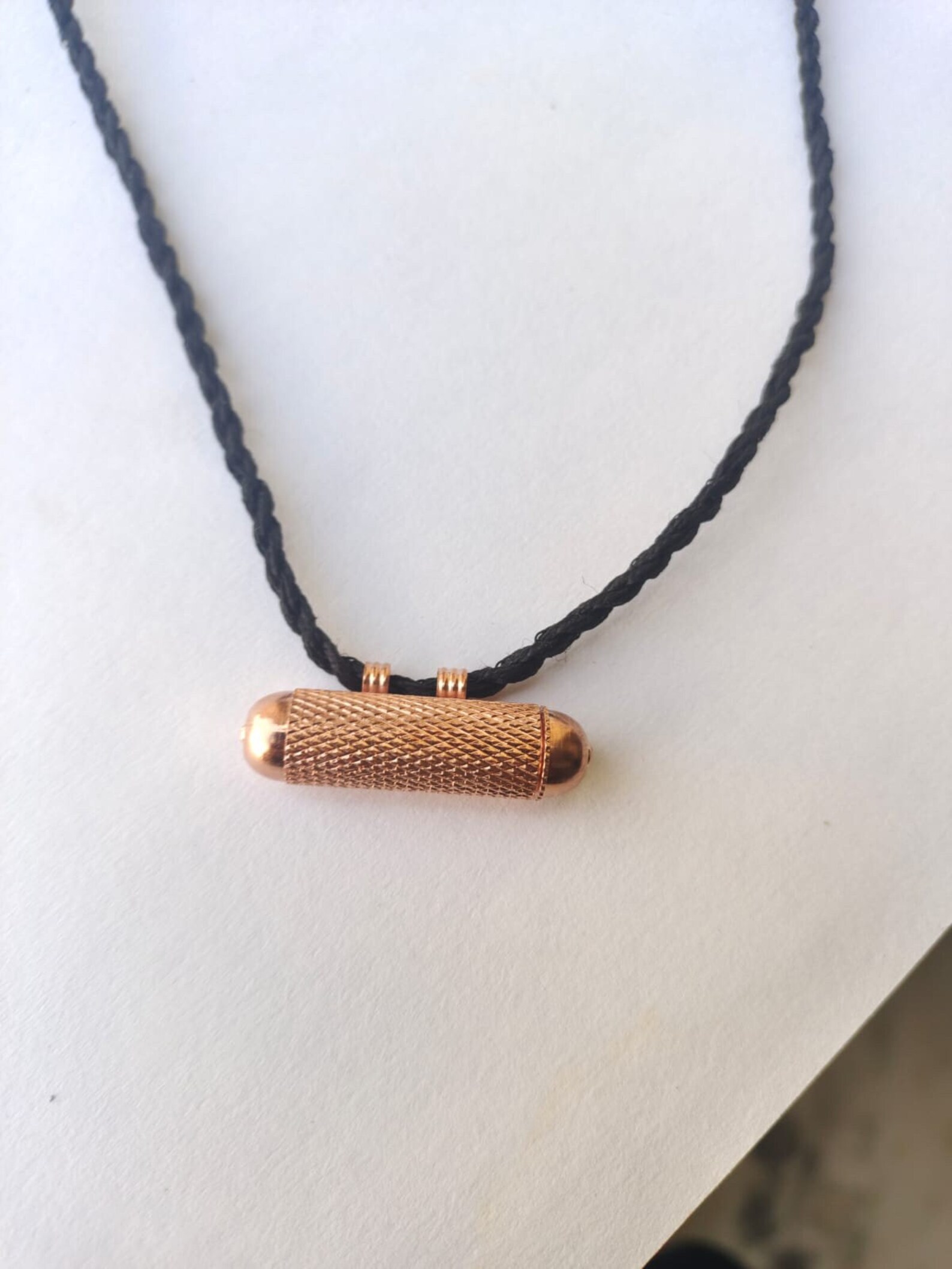 Brass Taweez Locket Pendant With Black Thread - Prayer Amulet - Etsy
