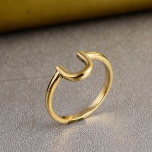 Lucky Gold Plated CZ Bling Horseshoe Ring for Men,Iced Out
