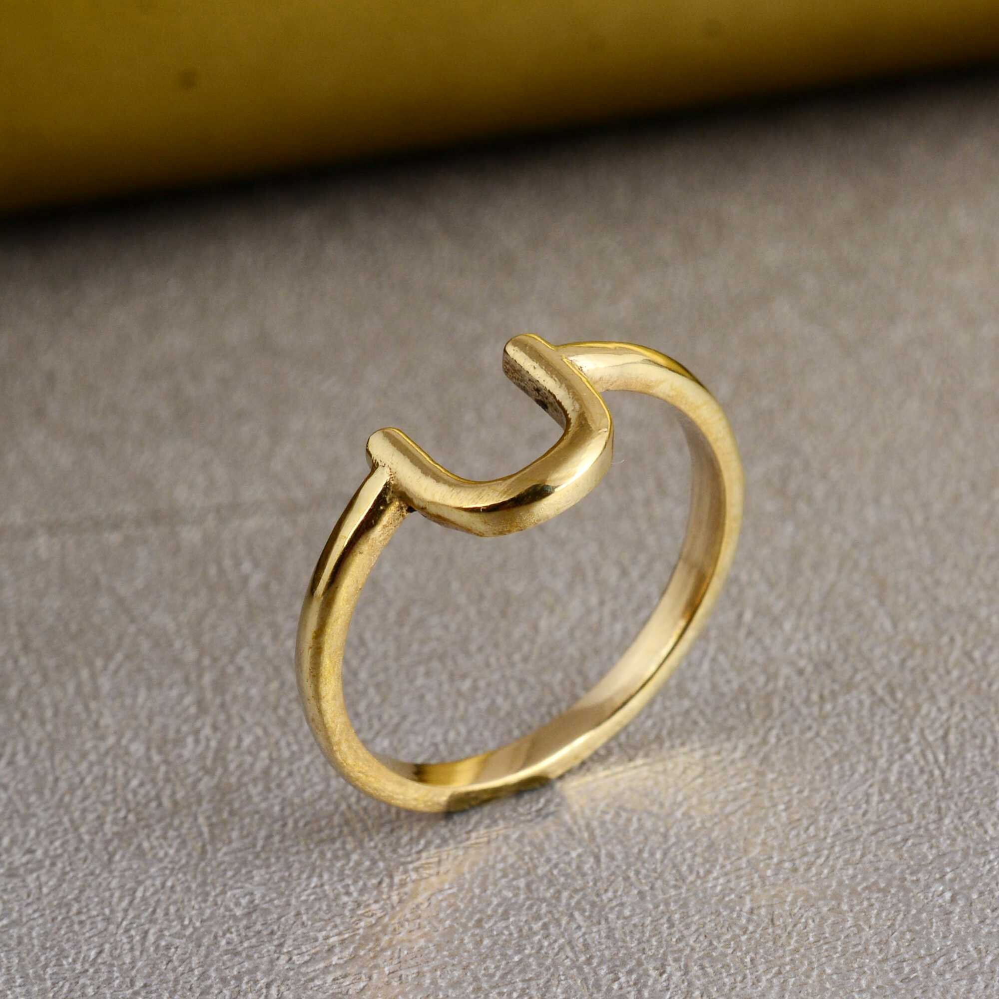 Horseshoe Ring, Gold Horseshoe Luck Ring, Dainty Simple Horseshoe Ring, Gold Horseshoe Luck Ring, Dainty Simple