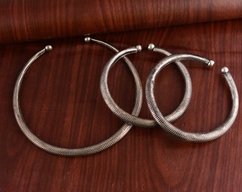 Snake Skin Brass Choker Necklace: Minimalist Silver & Gold