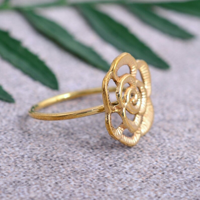 Flower Ring,Minimalist Ring,Beautiful Floral Brass Ring,Boho Rings,Vintage Rings,Rings For Women,Personalized Gift,Promise Ring