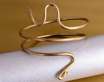 Brass Upper Arm Cuff: Gold Armlet Bangle