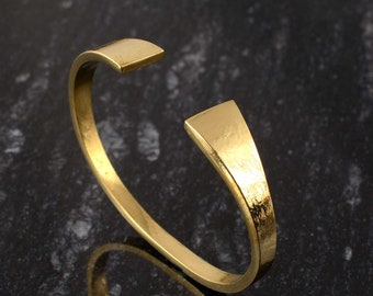 Brazalete de latón hecho a mano: pulsera bohemia rústica ajustable