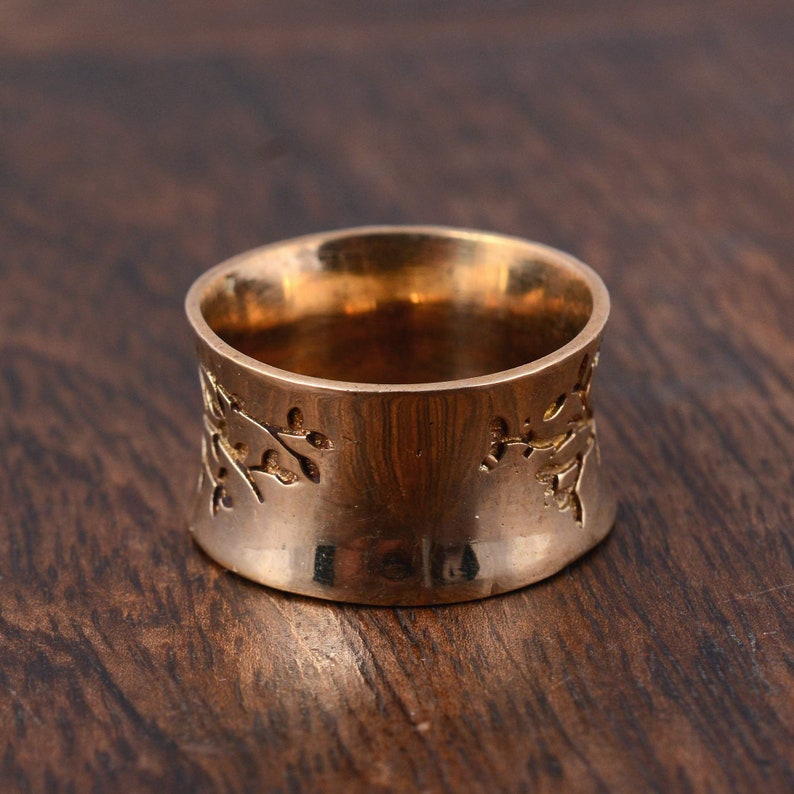 Brass Tree of Life Ring: Nature Meditation Wide Band - Etsy