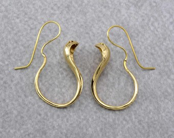 Brass Cobra Earrings: Ancient Egyptian Snake Dangles