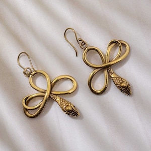 Snake Dangle Drop Earrings - Serpent Earrings - Snake Earrings - Edgy Earrings - Animal Earrings - Grunge Jewelry - Gift For Her