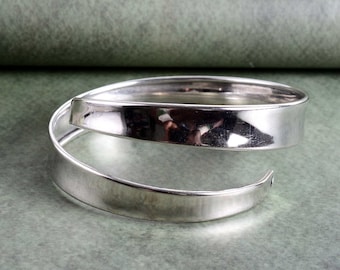 Silver Upper Arm Cuff: Greek Boho Brass Armlet