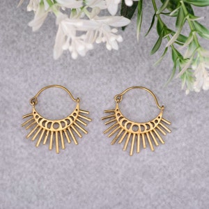 Sun earrings, Gold hoop earrings, Moon earrings, charm earrings, birthday gifts for her, gifts for women, gold earrings, Mothers day gift