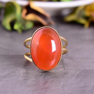 Natural Carnelian Ring, Brass Ring, Handmade Carnelian Ring, Beautiful Ring, Carnelian Jewelry, Ring For Her, Gift Ring, Wedding Ring