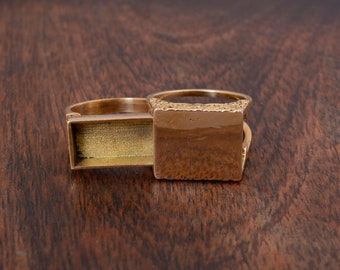 Secret Compartment Ring, Poison Ring, Match Box Ring, Gold Box Ring, Poisoner Ring, Pill Box Ring, Signet Ring, Personalized Gifts for Mom