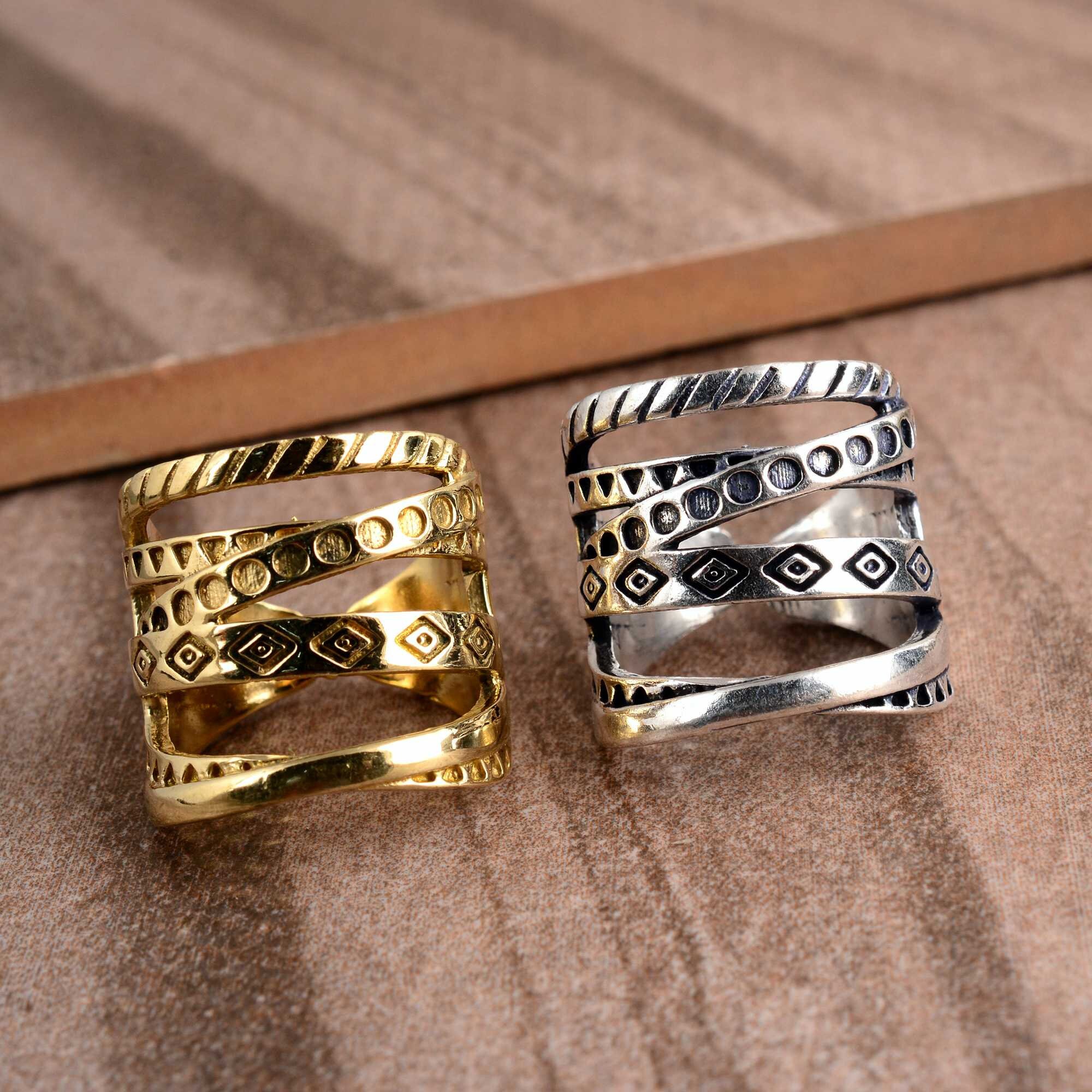 Aztec Mayan Brass Ring: Ancient Hieroglyphics, Handmade Jewelry - Etsy