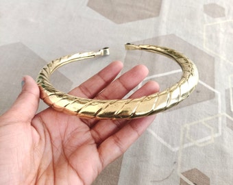 Handmade Brass Gold Choker: Tribal Ethnic Collar Necklace