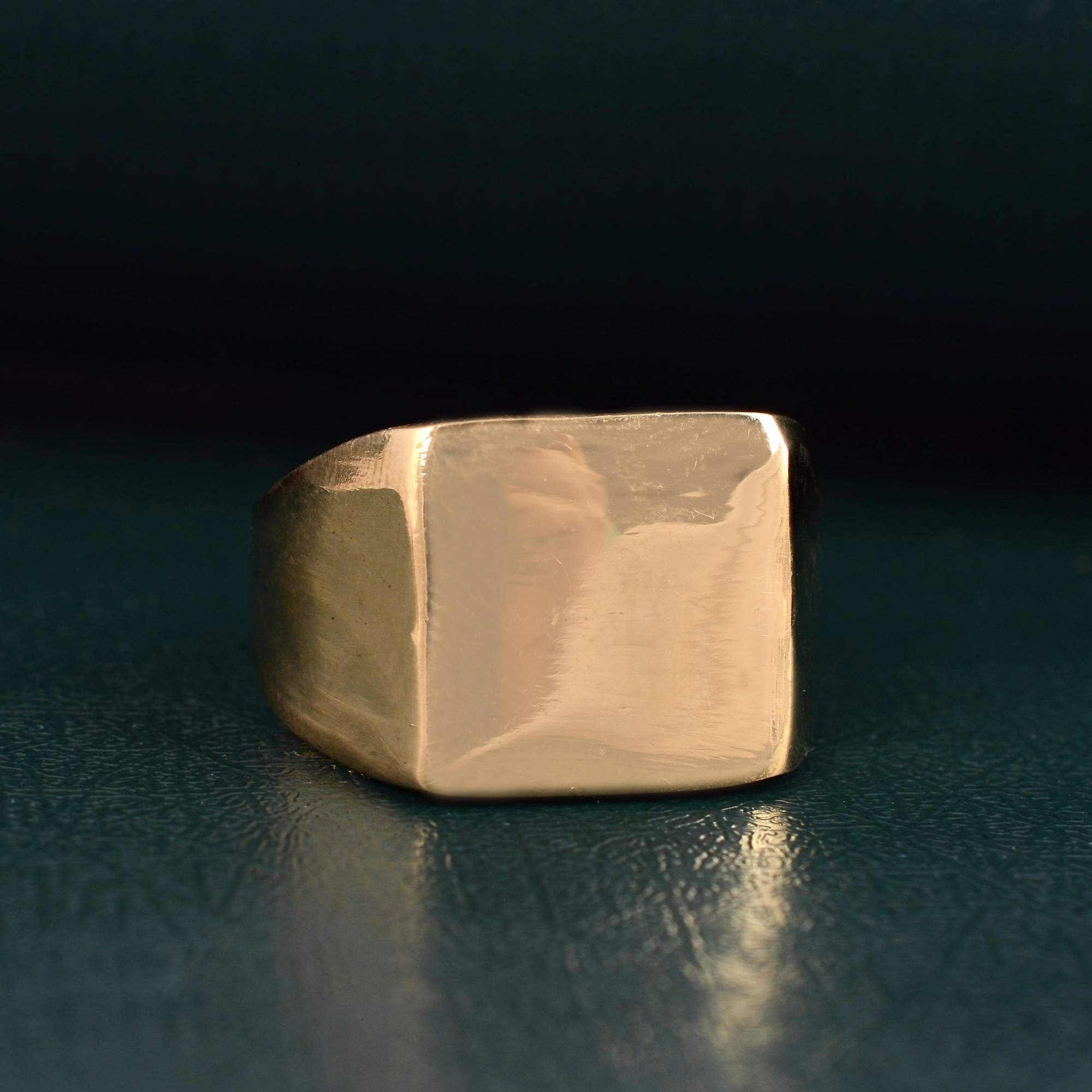 指輪・リング Signet Ring - In Gold We Trust - Gold - Brass Brass Signet Ring | Golden Ring - Etsy