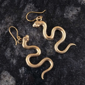 Snake Earrings, Gold Snake Earrings, Unique Earrings, Snake Jewellery, Serpent Earrings, Gift For Her