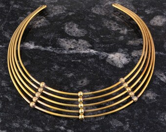 Multiple Wire Brass Choker,Flexible Tribal Brass Choker,Ethnic Brass Choker Necklace,Brass Cuff Necklace,Brass Collar Necklace,For her