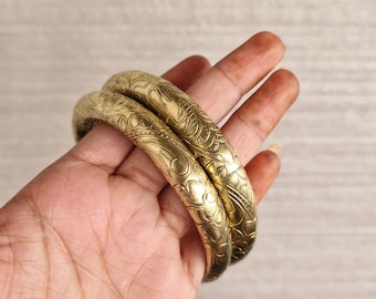 Bracelets africains en laiton : Bracelets manchette en or réglables