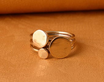 Brass Multi Circle Ring: Chunky Gold Statement Jewelry