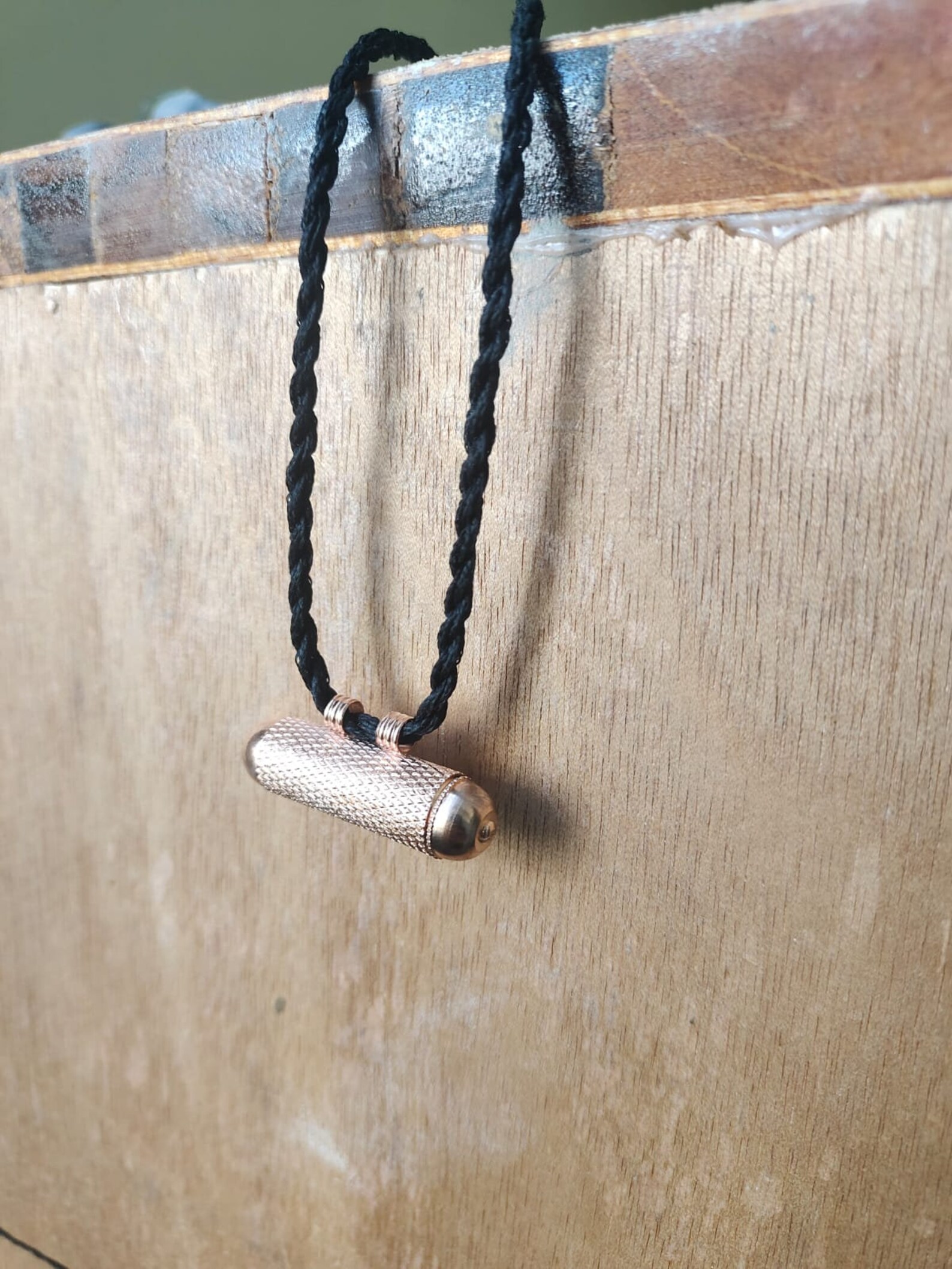 Brass Taweez Locket Pendant With Black Thread - Prayer Amulet - Etsy