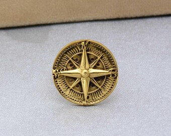Messing Nordstern Ring: Zierlicher Starburst Ring