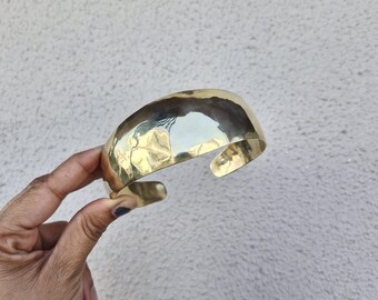 Bracciale in ottone martellato: bracciale regolabile tribale boho
