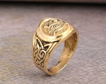 手作りの真鍮製ラーの目リング：エジプトの守護ジュエリー - Etsy 日本