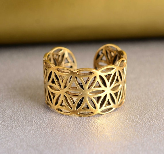 Bague 2 ors diamant motifs géométriques - Bijoux anciens