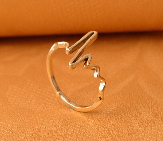 Gold heartbeat ring hot sale