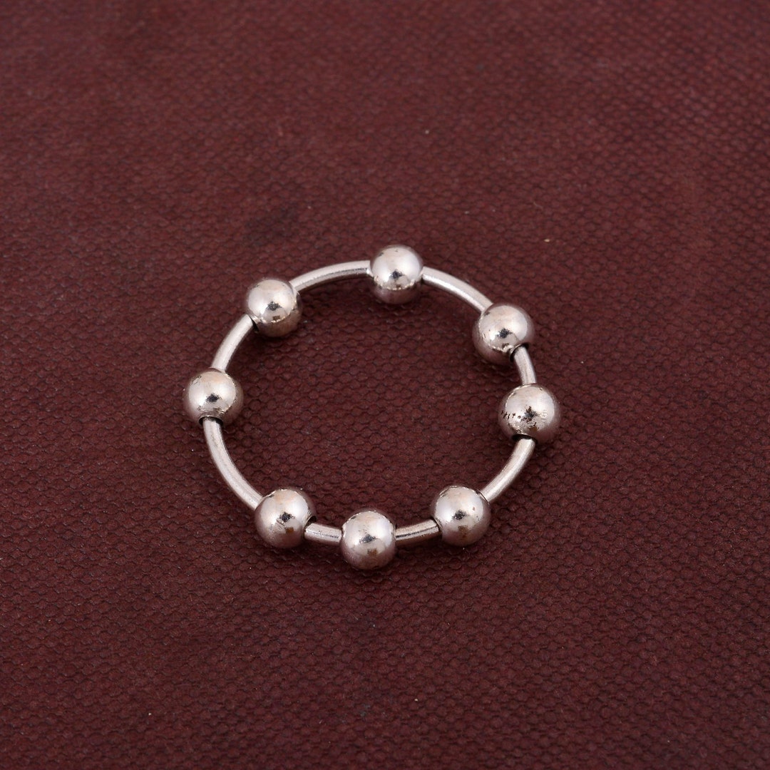 Fidget Ring Anxiety Bead Spinning Rings, Stacking Minimalist Spinner ...