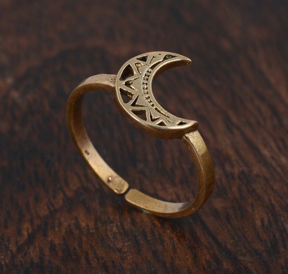Crescent Moon Mandala Ring Crescent Moon Mandala Ring