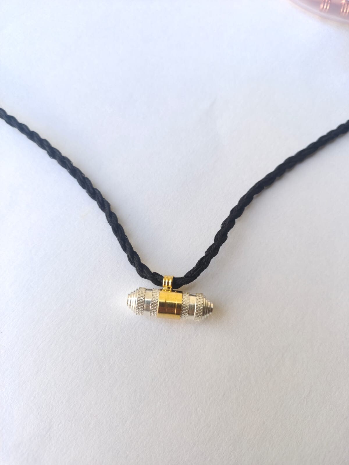 Brass Kavach Taweez: Silver Prayer Amulet Locket With Black Thread - Etsy