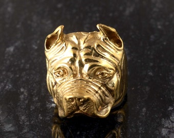 Dog Head Ring, Pet ring, dog totem ring, dog lover gift, Animal Jewelry, Handmade ring, Unique ring, Animal Lovers Ring, Brass rings