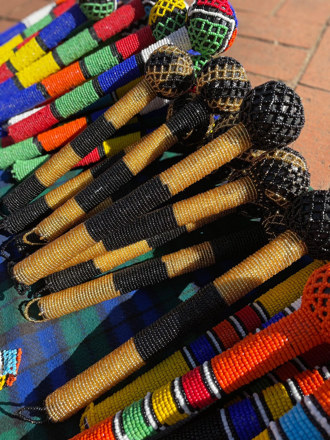 Zulu Beaded Stick Beaded Knobkerrie Etsy
