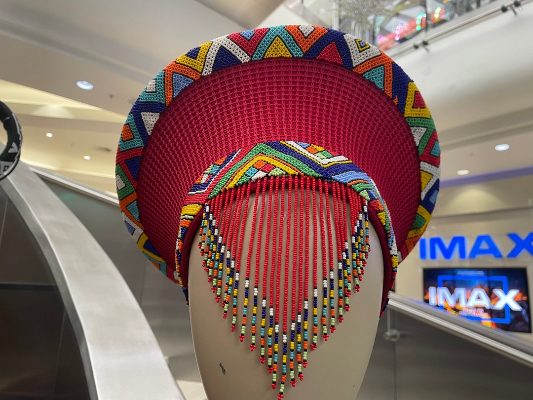 Zulu Hat With Beads Zulu Beaded Hat Isicholo Bucket Hat South African