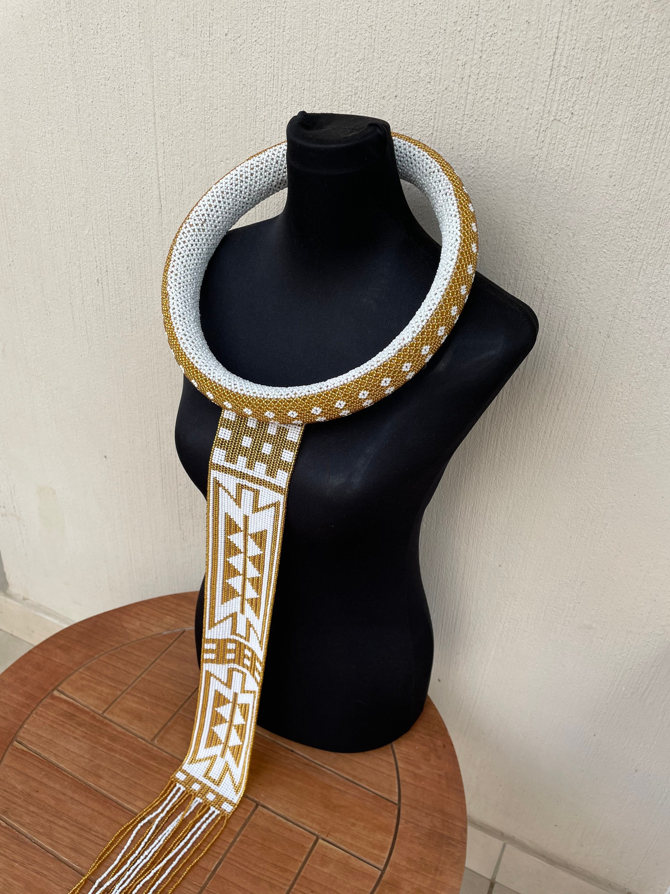 Long Beaded Ndebele Wheel Necklace 