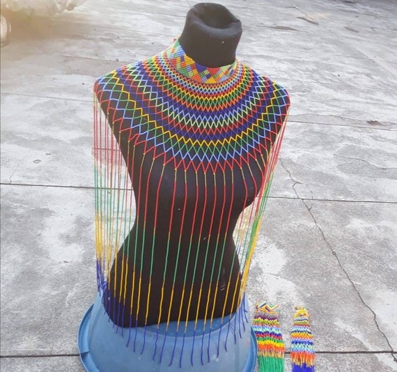 Zulu Beaded Neck Piece | Zulu Necklace | Zulu Beads - Etsy Zulu Beaded Neck Piece | Zulu Necklace | Zulu Beads - Etsy
