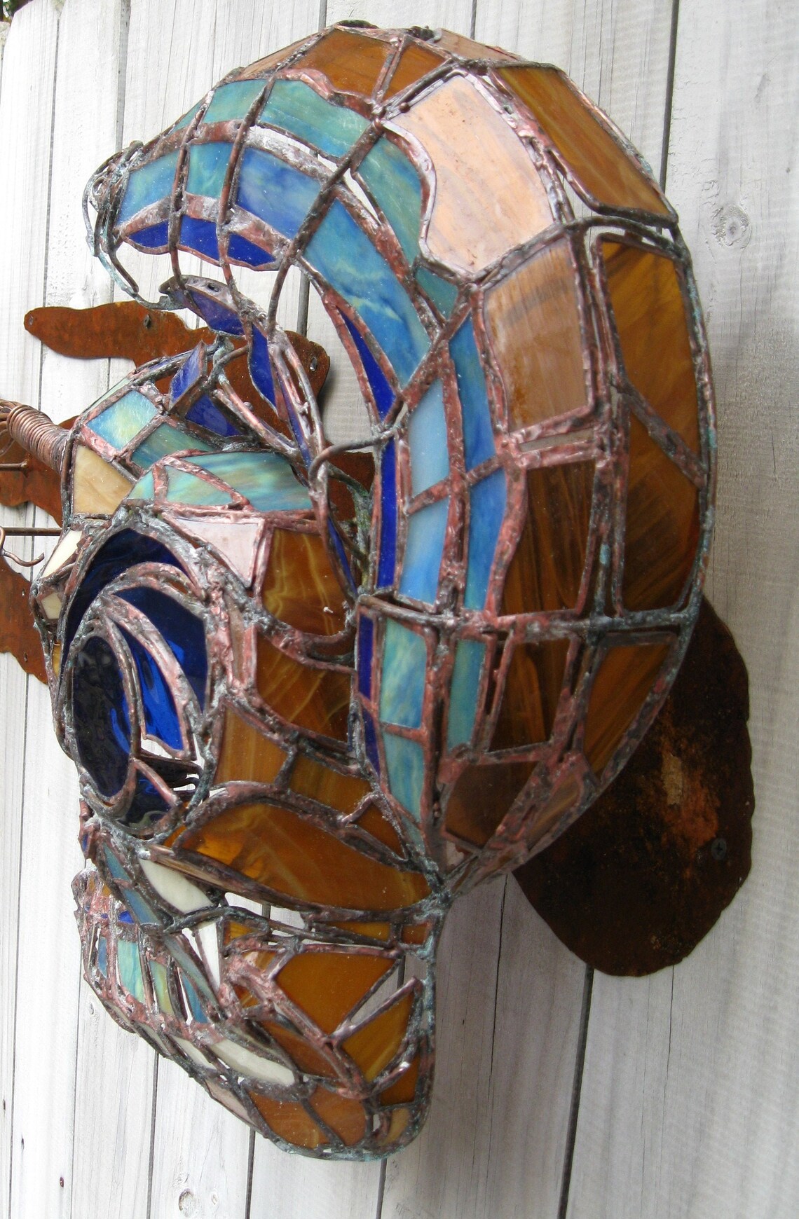 Stained Glass and Copper Wire Sculpture Etsy
