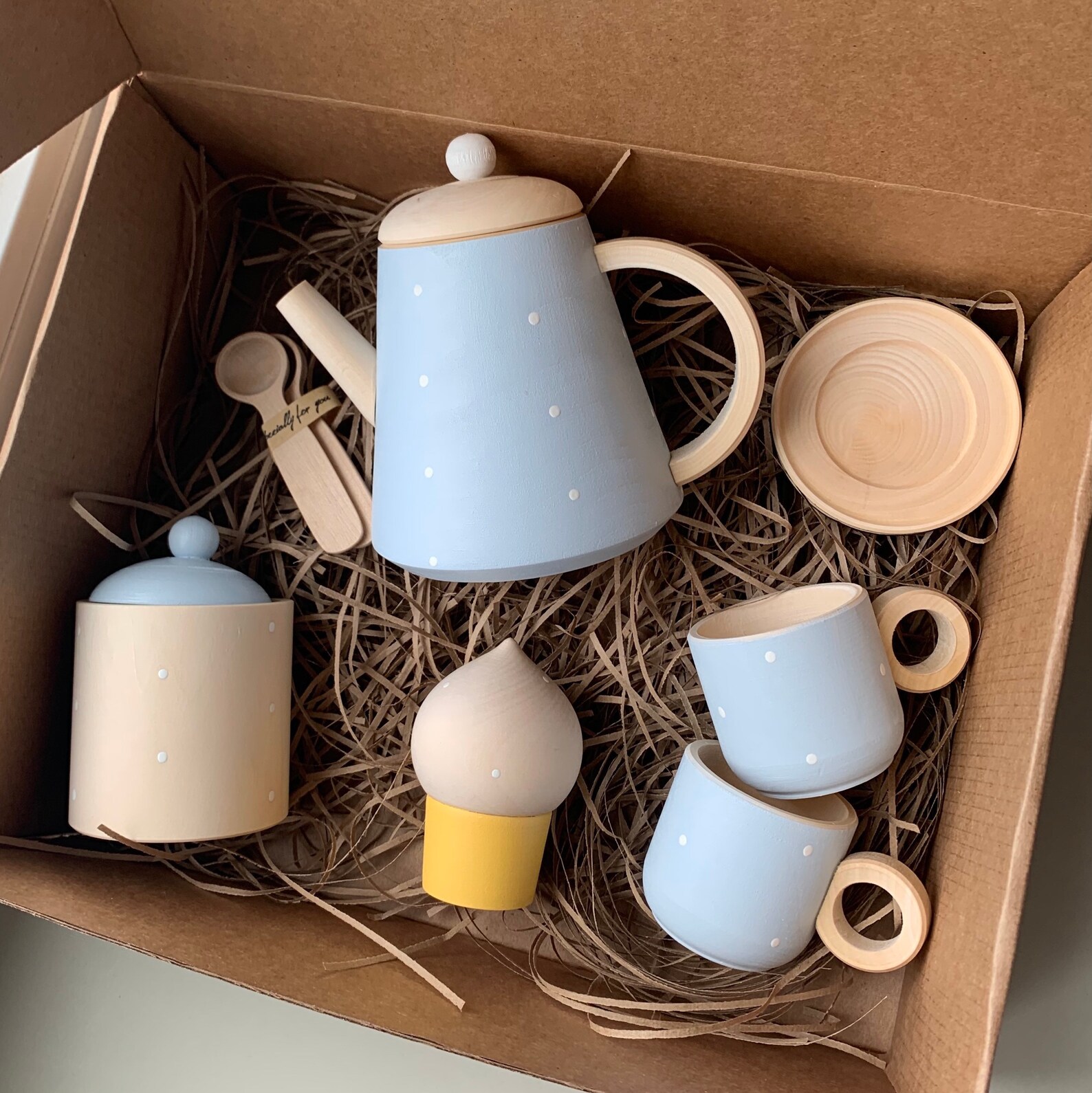 Wooden Tea Set Wooden Toy Tea Set Kids Play Kitchen Etsy