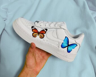 orange butterfly air force ones