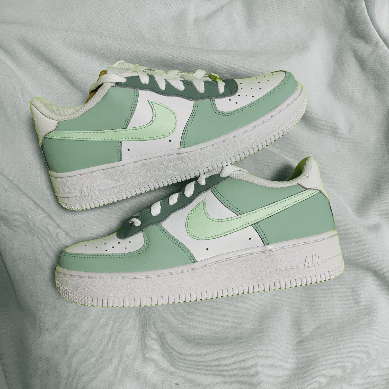 Nike Air Force 1 en tonos verdes zapatillas de menta pintadas | Etsy