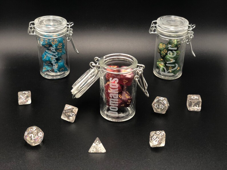 Personalized Dice Display Resealable Jar JAR ONLY Etsy