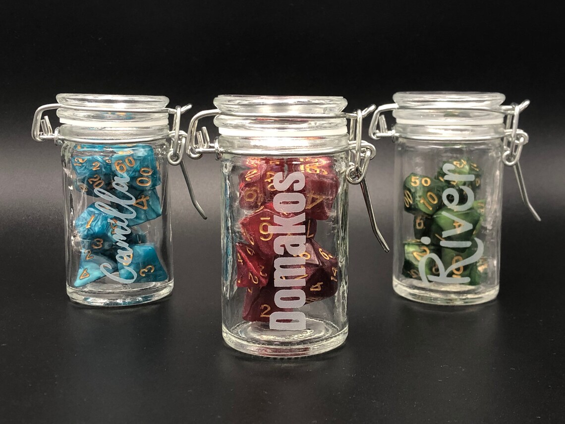 Personalized Dice Display Resealable Jar JAR ONLY Etsy