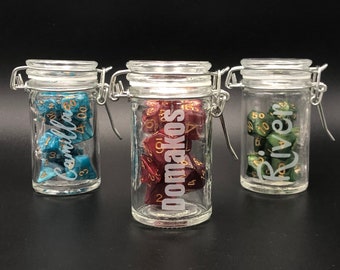 Personalized Dice Display Resealable Jar (JAR ONLY)