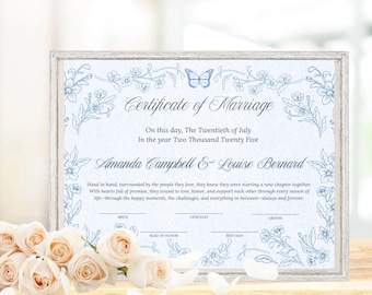 Certificado de matrimonio - Diseño personalizado